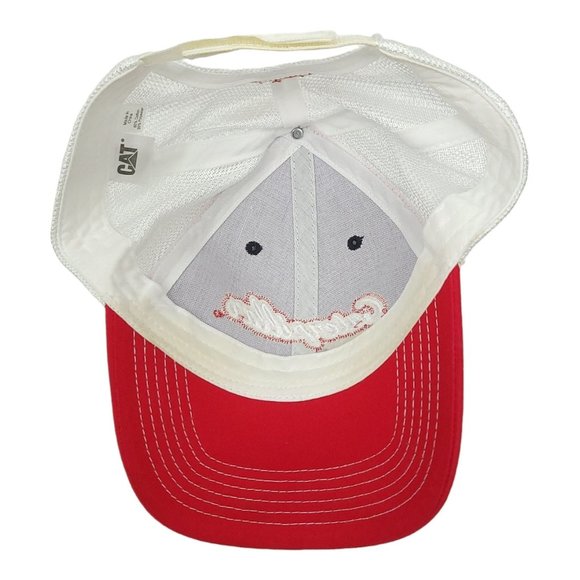 Caterpillar 3D Logo Mesh Strapback Cap Trucker Baseball Hat CAT Blue Red - Picture 5 of 12